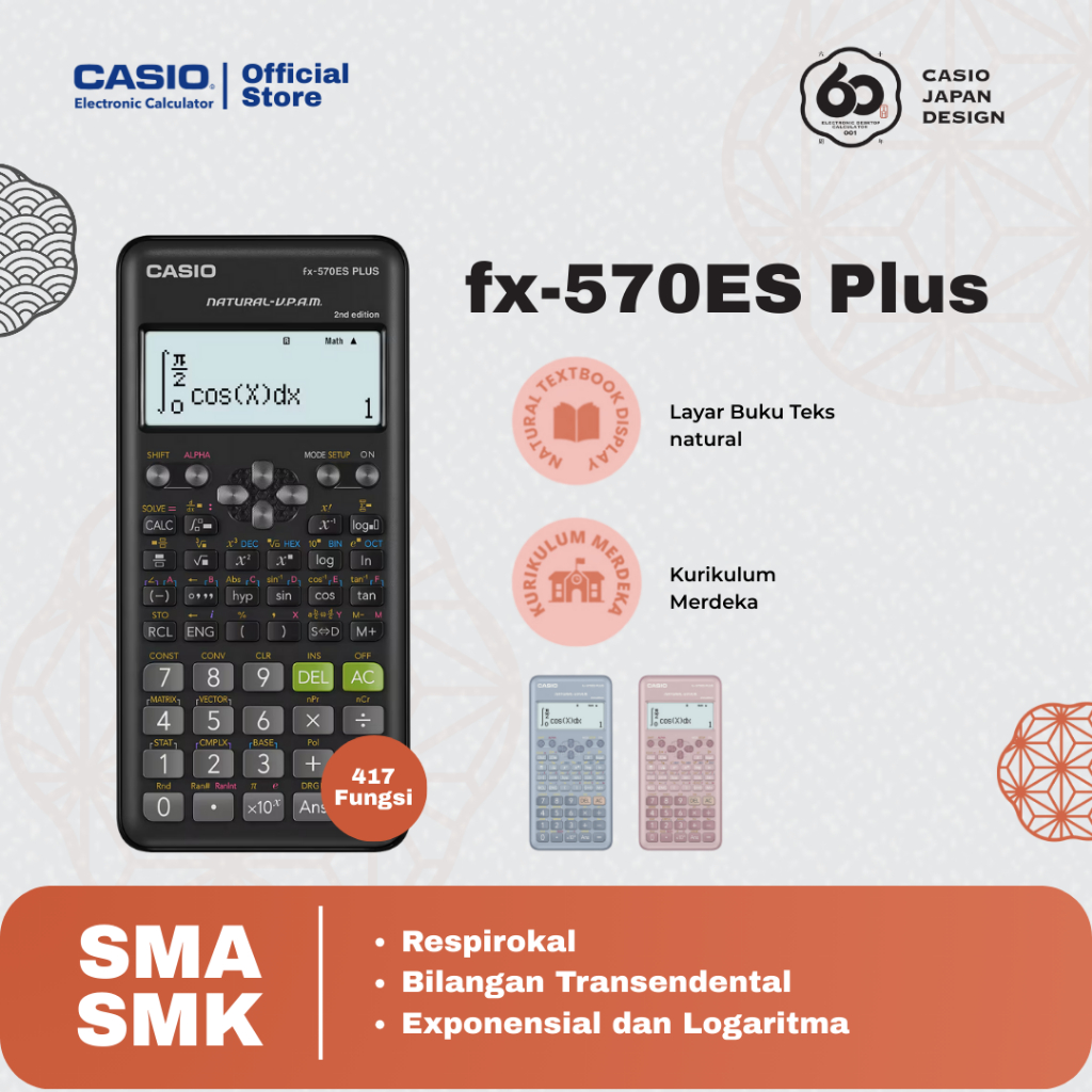 Casio Calculator Kalkulator Scientific ClassWiz untuk SMA / SMK / Universitas / Kuliah  FX 991 ID - FX 991 ES Plus - FX 570 ES plus - FX 991 CW IPA Sc (2)