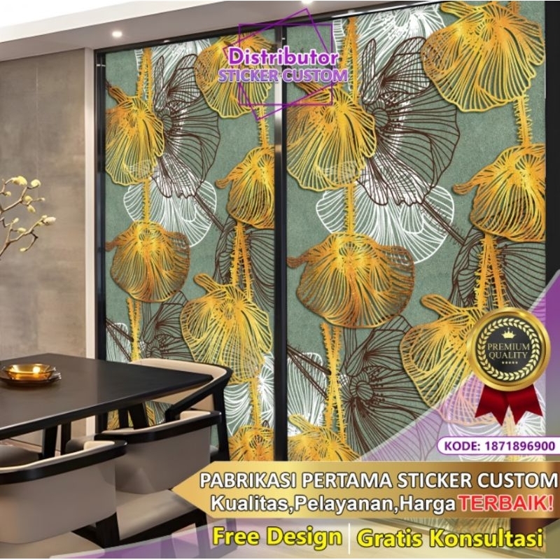 Jual Sticker Custom 3D Tema Tropical | Stiker Kaca Kantor | Stiker Kaca ...