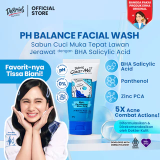 Dermies Clear Me Facial Wash PH Balance 60gr - Sabun wajah berjerawat