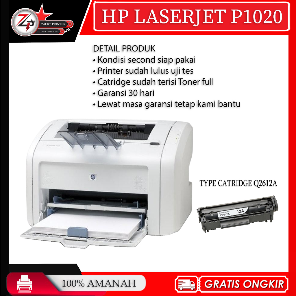 Jual printer hp laserjet p1020 toner 12a bergaransi | Shopee Indonesia