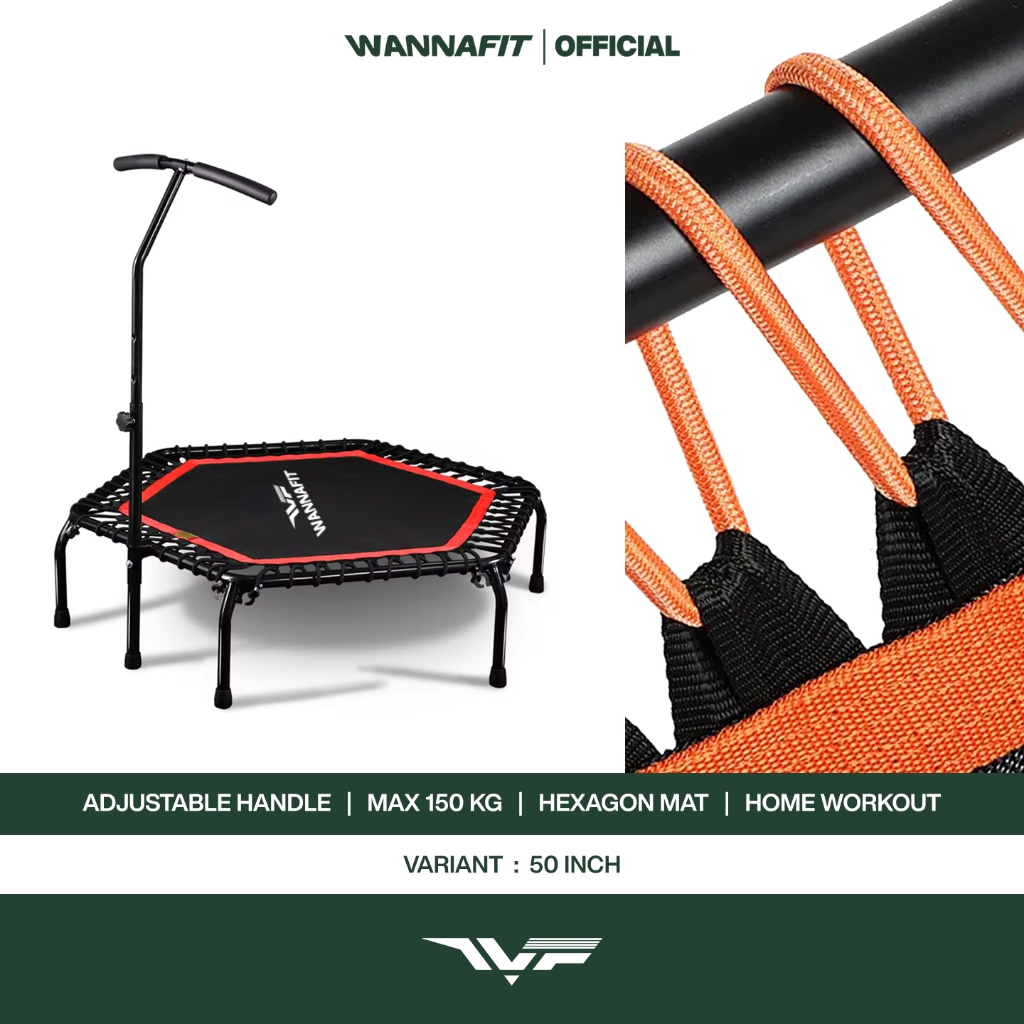 WANNAFIT Trampoline 50 Inch Portable with Handle | Trampolin | Olahraga Rumah & Outdoor