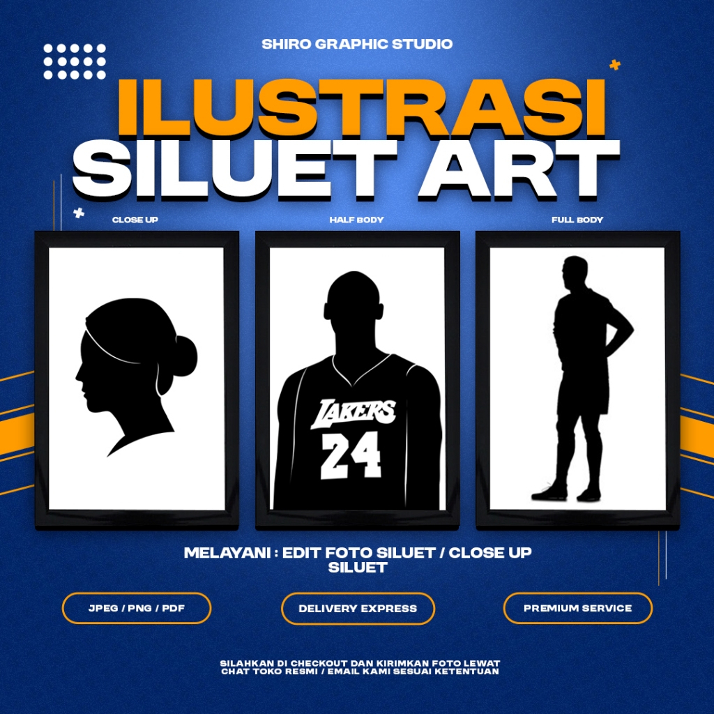 Jasa Ilustrasi Digital Siluet Art Hitam Putih