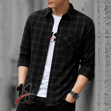 Kemeja Pria Flanel Lengan Panjang Bahan Flanel Halus Motif Jahitan Bagus Nyaman Dipakai