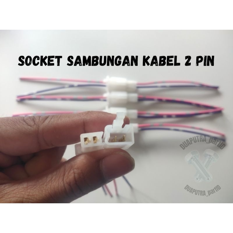 Jual Socket Shocket Soket Konektor Kabel 2 Pin / Socket Sambungan Kabel ...