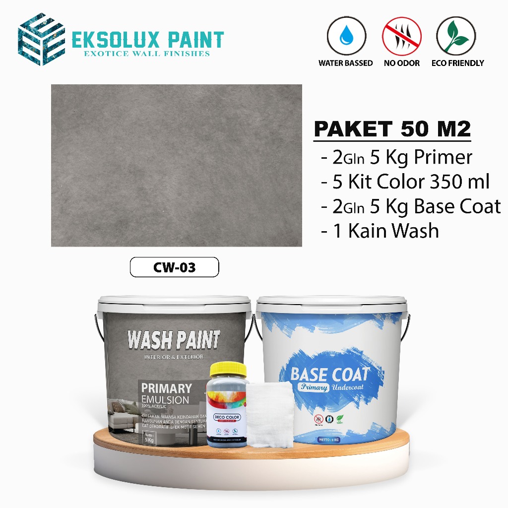 Jual Paket 50m2 Cat Tembok Wash Paint Semen Ekspos | Cat Semen Expose ...