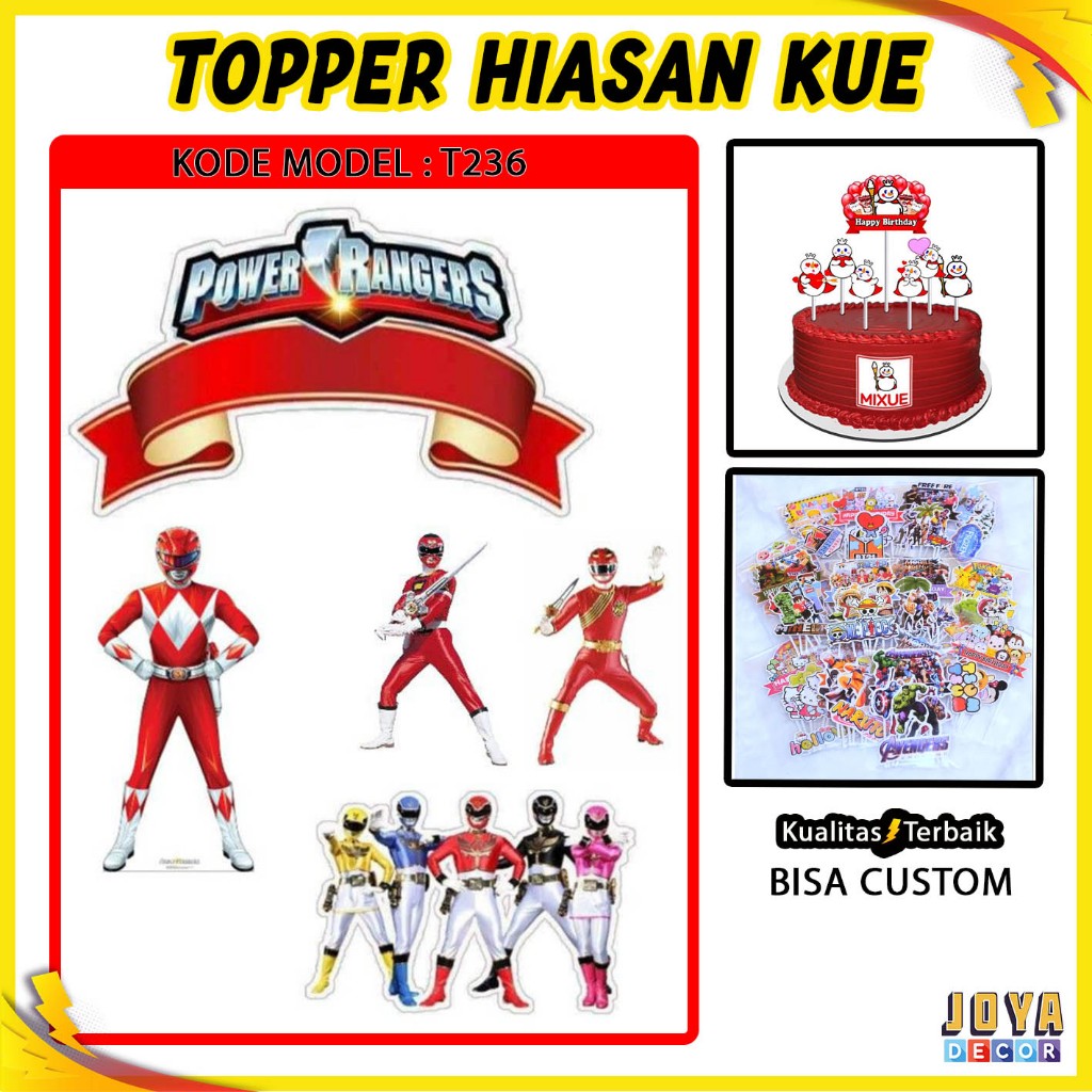 Jual TOPPER KUE KARAKTER POWER RANGERS , TOPPER CAKE POWER RANGERS ...