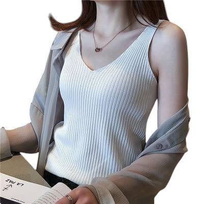 Jual Yuglo - Tank Top Wanita Polos V-neck Rajut RJ16 | Shopee Indonesia