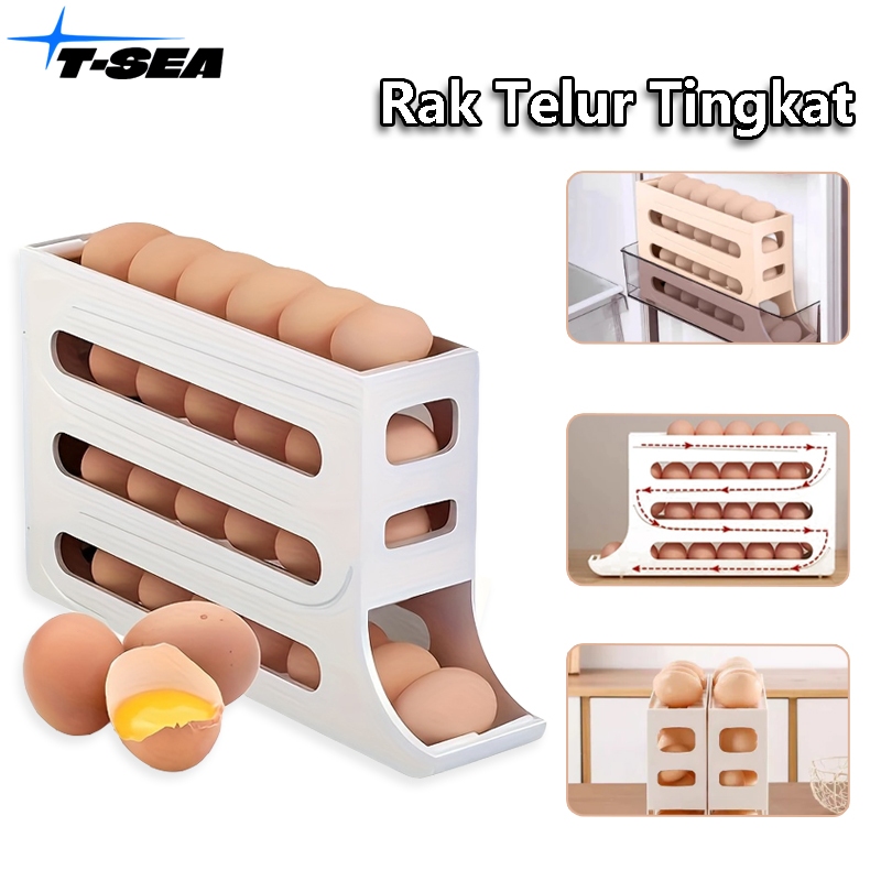 Jual T-SEA Rak Telur Tingkat 4 /Egg organizer /Tempat Penyimpanan Telur ...