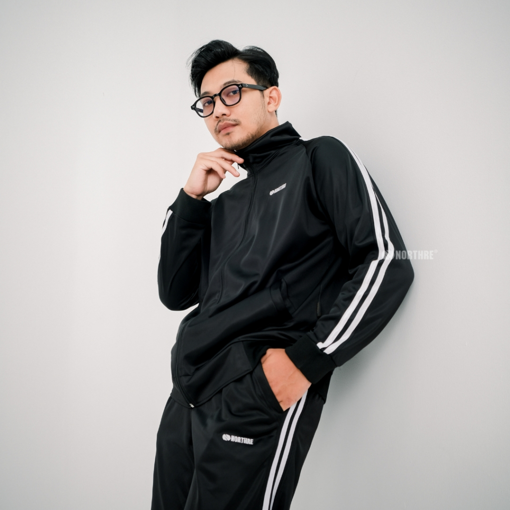 NORTHRE One set Sportswear Crossguild Black Two Strips Long Pants NTbasic