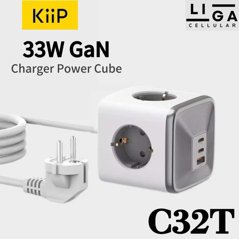Jual KiiP C32T Charger GaN 33W Desktop Power Cube Fast Charging Adapter ...