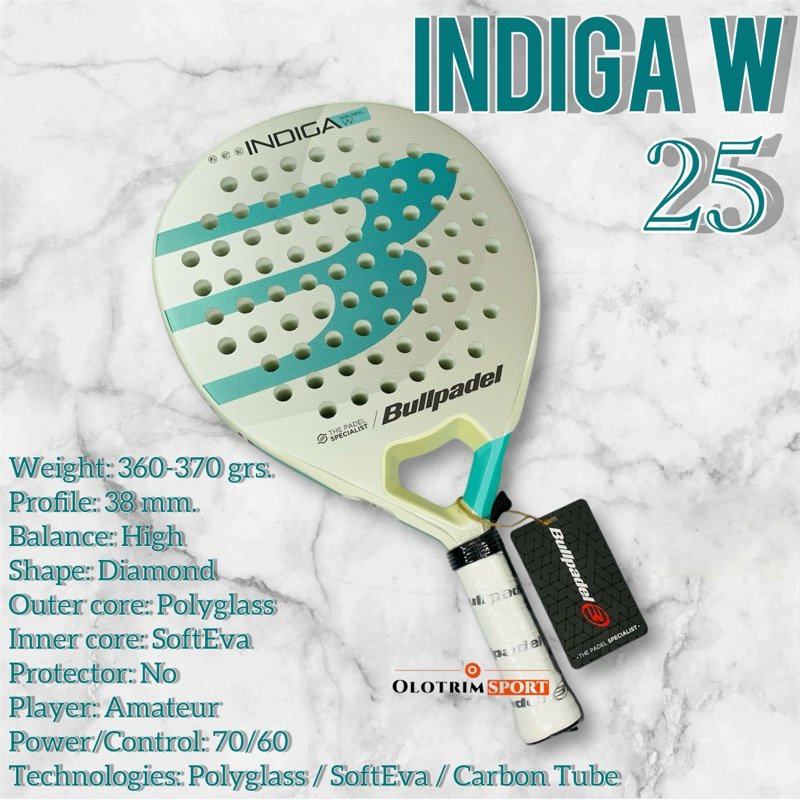 Jual BULLPADEL INDIGA W 25 Racket Bull Padel Raket Original | Shopee ...