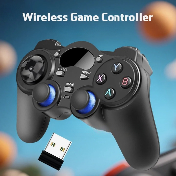 Gamepad Wireless 2.4G Con Joystick USB Per PS3, Android TV Box E PC, Colore Nero