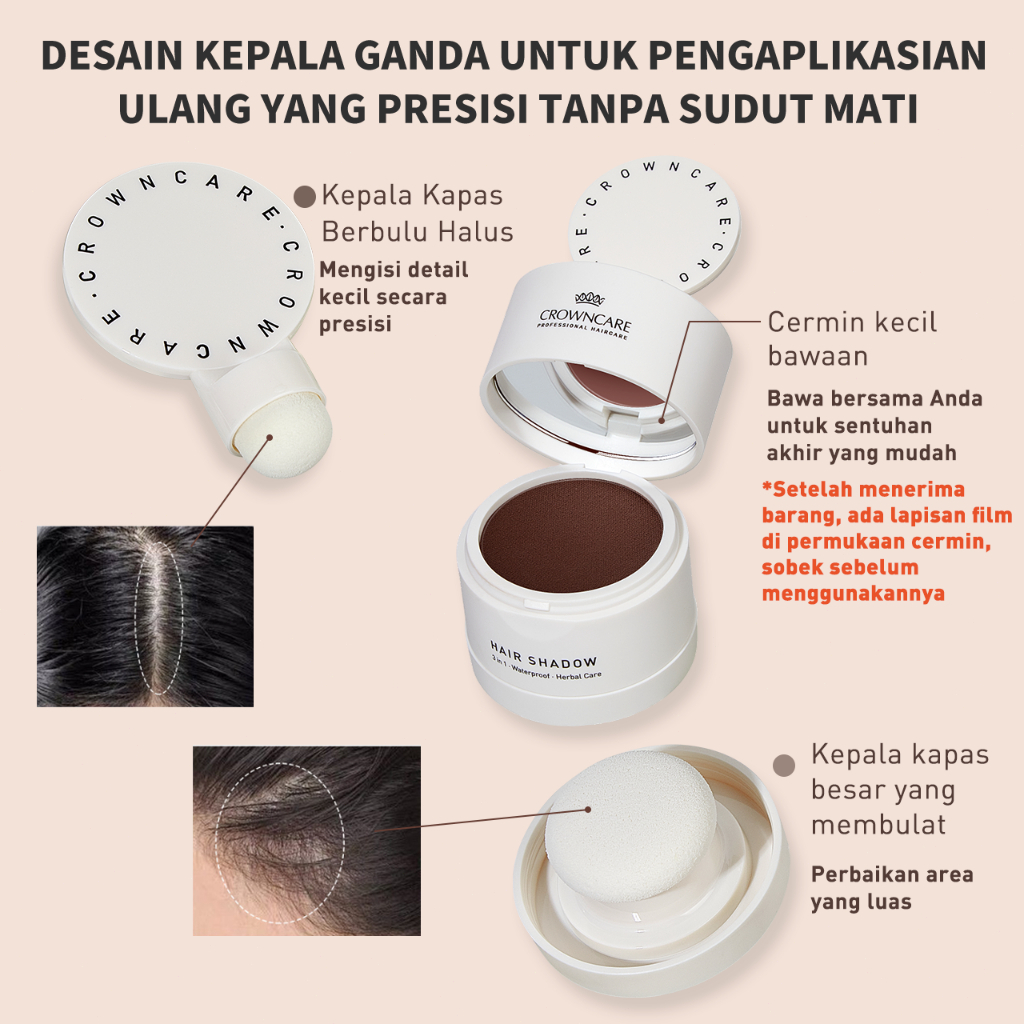 Jual Crowncare Hair Powder -- Bedak Rambut 3-in-1 Waterproof & Anti ...