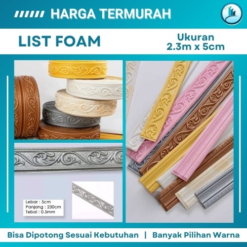 Jual List Profil Border Foam Sticker 3D Lis Plafon Tempel Bawah Tembok ...