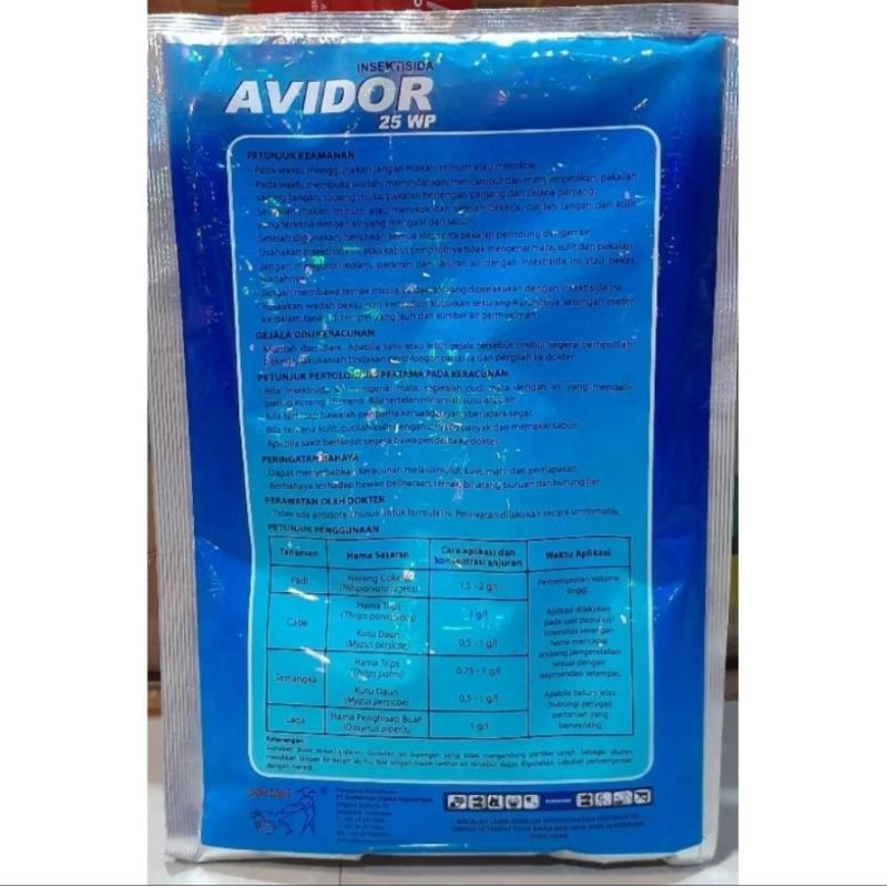 Jual Insektisida AVIDOR 25 WP Imidakloprid 25% isi 100 gram | Shopee ...