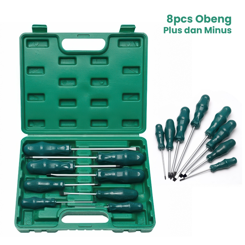Jual Obeng Set 8 Pcs Obeng Plus Minus Set Koper Alat Perkakas Obeng ...