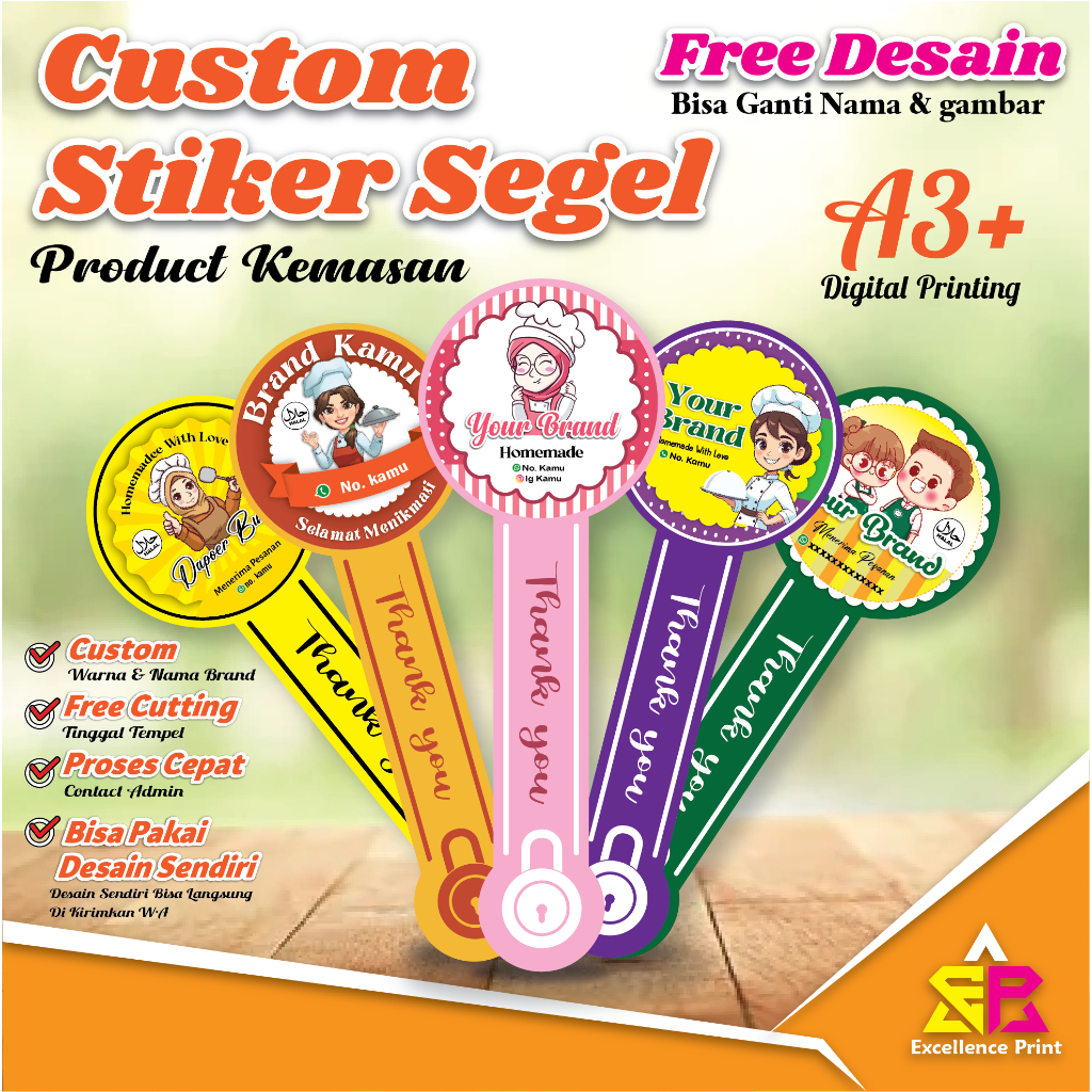 Jual SETIKER SEGEL KEMASAN / STIKER SEAL LABEL / STIKER BOTOL / STIKER ...