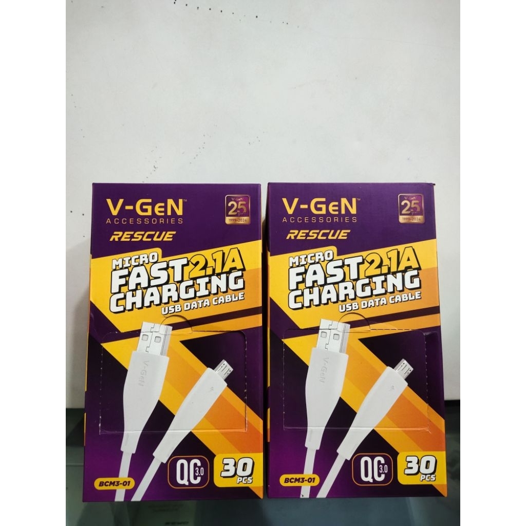 Jual (⚡1 BOX ISI 30PCS⚡)V-GEN VCB-27//BCM3-01 Kabel Data Micro USB Fast ...