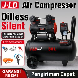 JLD 1HP 30L Oilless Air Compressor Silent Kompresor Angin Mini Listrik Tanpa Oli