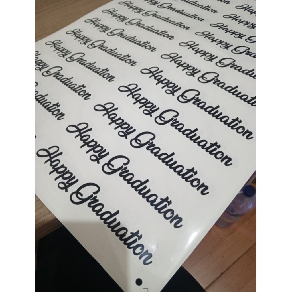 Jual Stiker Vinyl Graduation transparan Warna Hitam + Cutting | Shopee ...