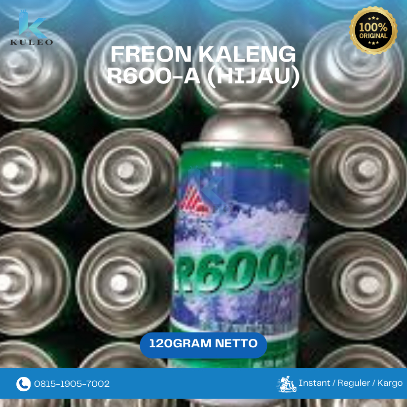 Jual FREON R600 KALENG 120 GRAM - Freon kulkas R600A - freon kaleng ...