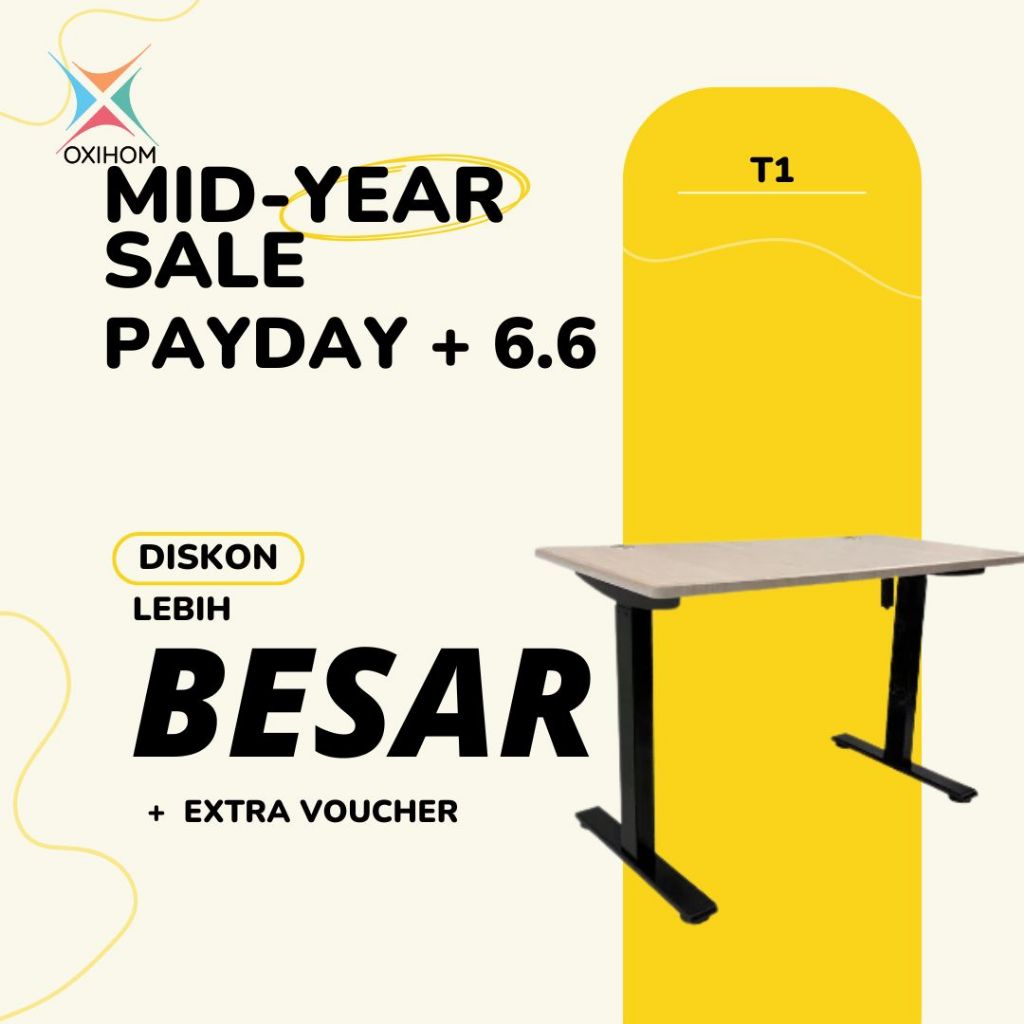 Jual Oxihom T1 Meja Gaming Meja Computer Naik Turun Hidrolik Standing ...