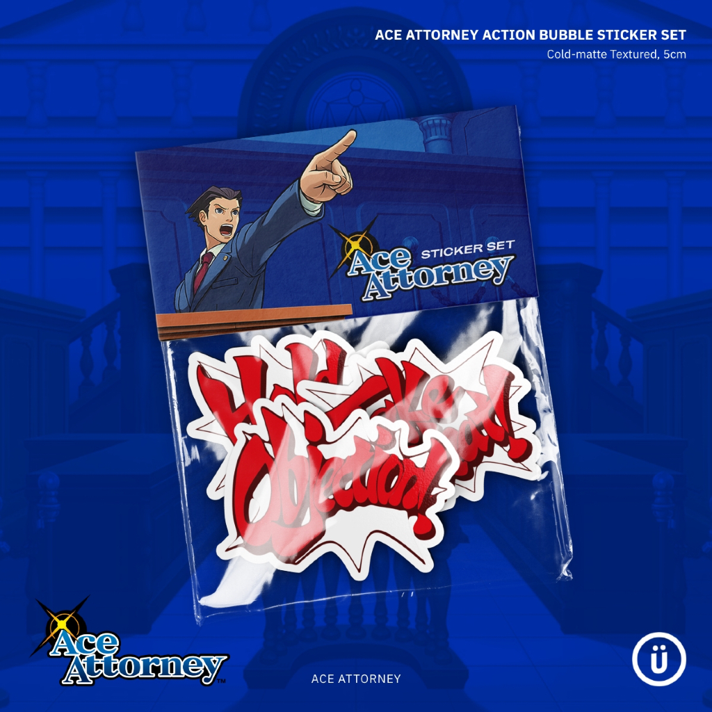 Jual Ace Attorney - Action Bubble Sticker Set - Objection! (Fanmade ...
