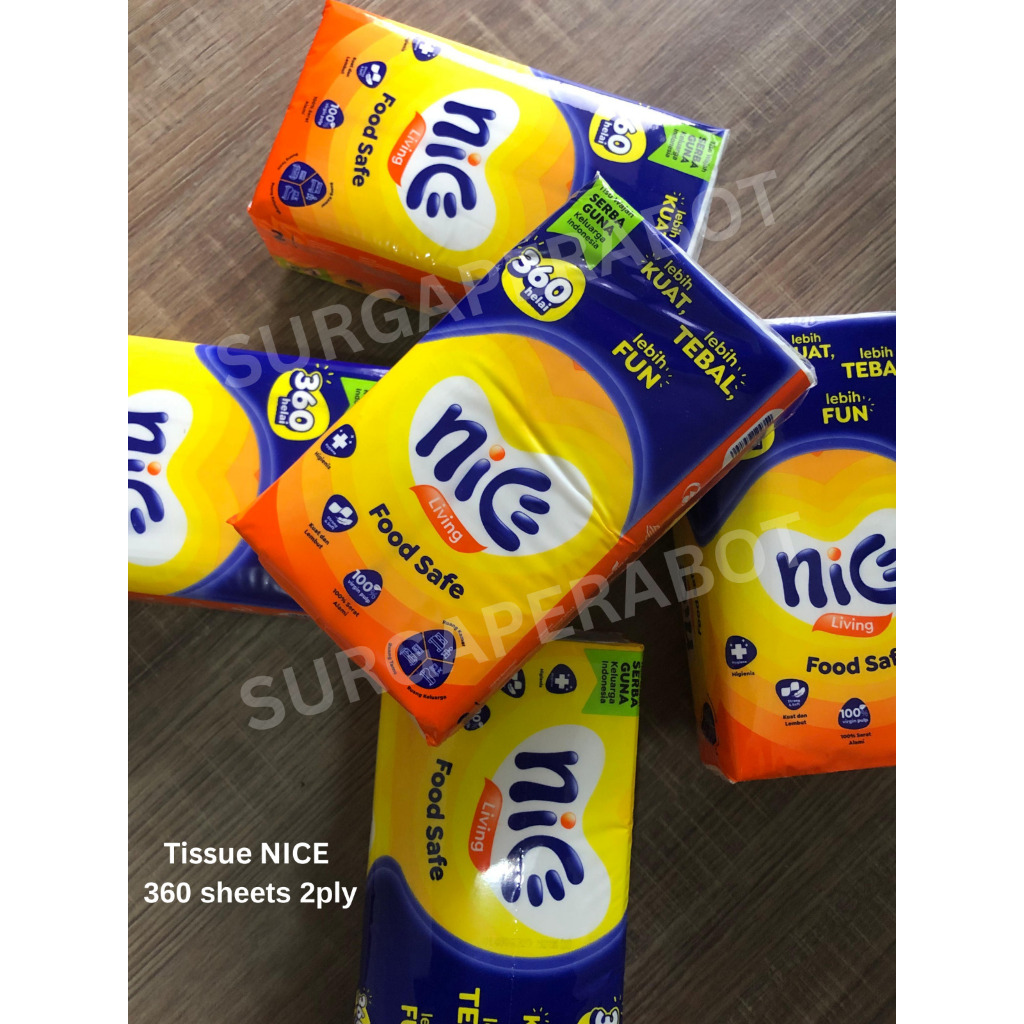 Jual Tisu Nice 360 Sheet Facial Tissue Nice Tisu Muka Tissue Nice ...