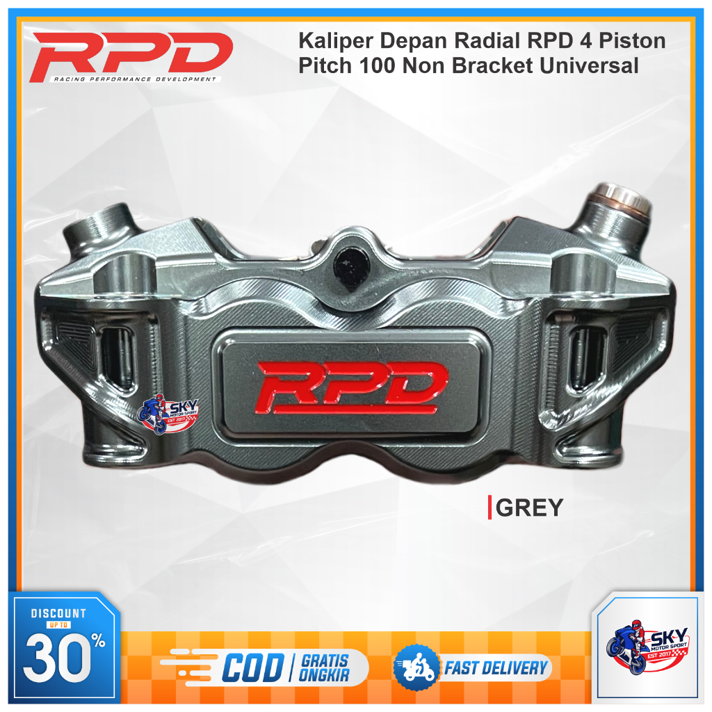 Jual Kaliper Depan RPD Radial 4 Piston Pitch 100 Non Bracket Universal ...