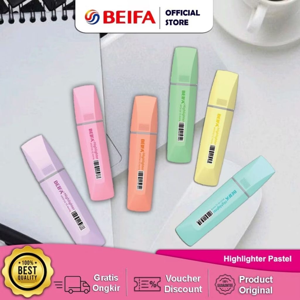 Jual BEIFA Highlighter PASTEL / Stabilo PASTEL BEIFA HY511A | Shopee ...