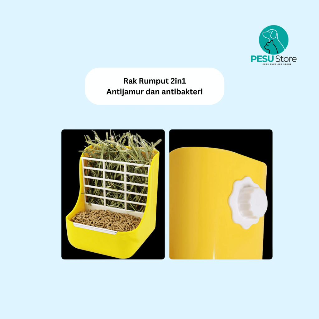 Jual Tempat Makan Rumput & Pelet Kelinci – Hay Feeder Anti Berantakan ...