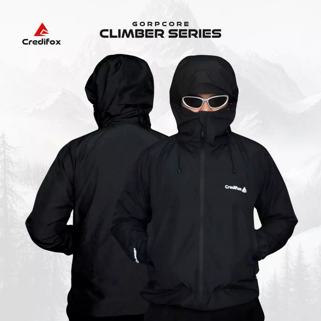 CREDIFOX Jaket Gunung Gorpcore Seri CLIMBER Bahan Taslan JN Premium