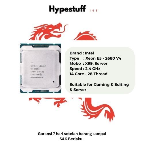 Jual CPU Intel Xeon E5-2680 v4 14 Core Turbo