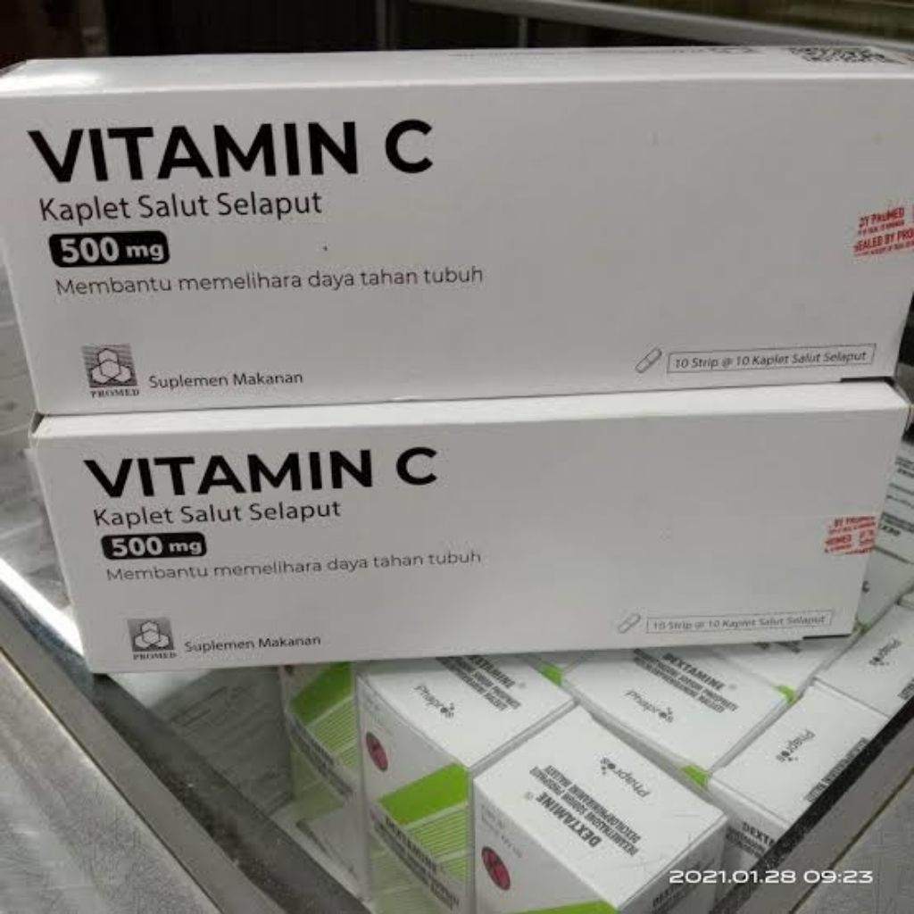 Jual (1 box) vitamin C 500mg Promed 1 box salut selaput vitamin anti ...