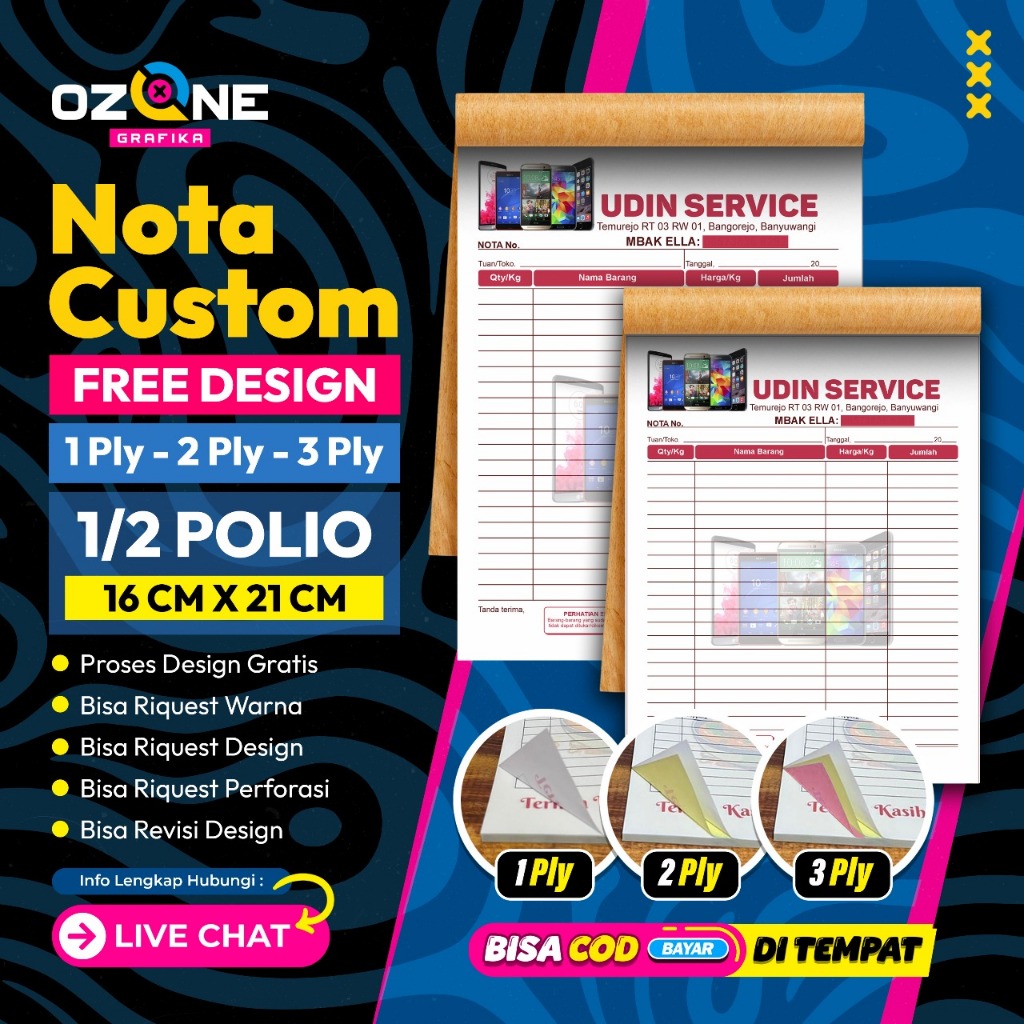 Jual Nota Custom 1/2 Potrait Free Design Bebas Pake Nama Sendiri Bebas ...
