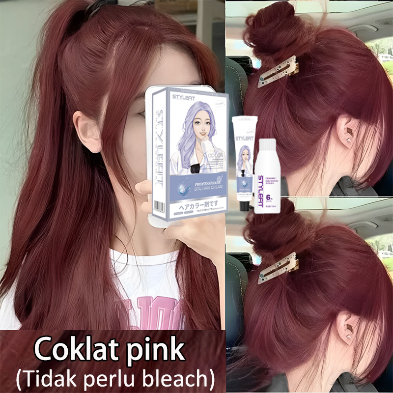 Jual 【Beli 100ml gratis 100ml】 cat rambut Pink coklat *200ml Tidak ...