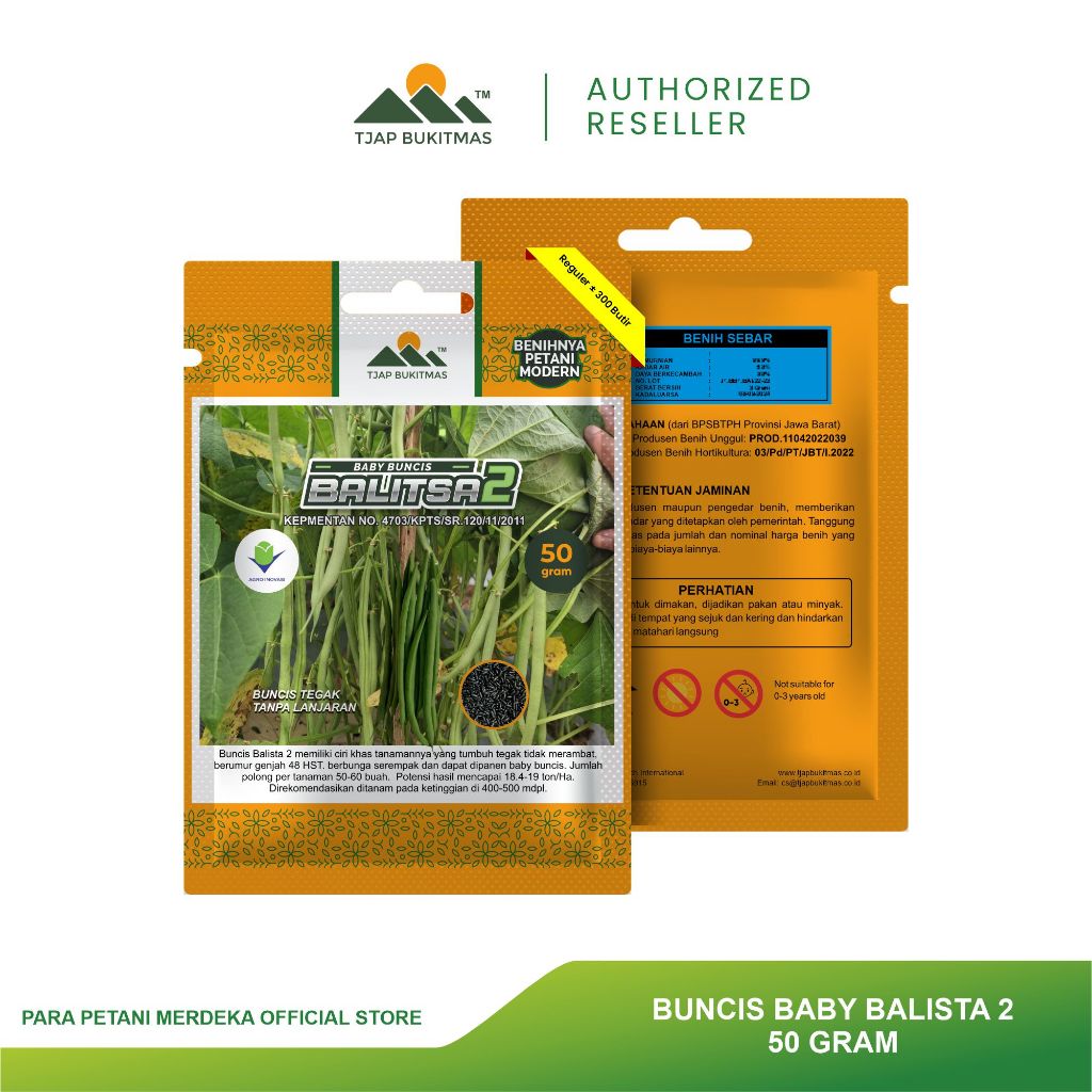 Jual TJAP BUKITMAS Benih Baby Buncis Tegak (Tanpa Lanjaran) 50 Gram ...