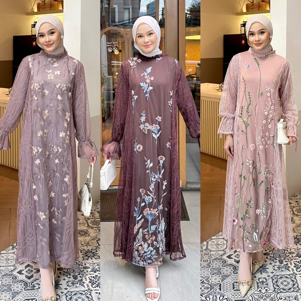 dress brokat kombinasi satin Gaun Satin Kombinasi Brokat - Jual Gaun Satin Kombinasi Brokat Terbaru  Indonesia | Gaun Pesta Satin Brokat | Dress Kondangan Kombinasi Saten |  Outer Dan Dress Satu Pasang