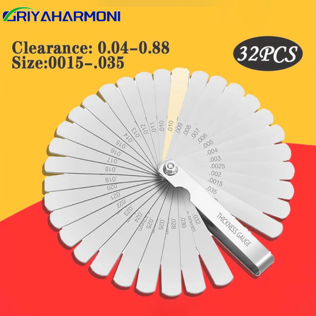 Jual COD Feeler Gauge 32 Blades Combination Metric Imperial Gapped ...