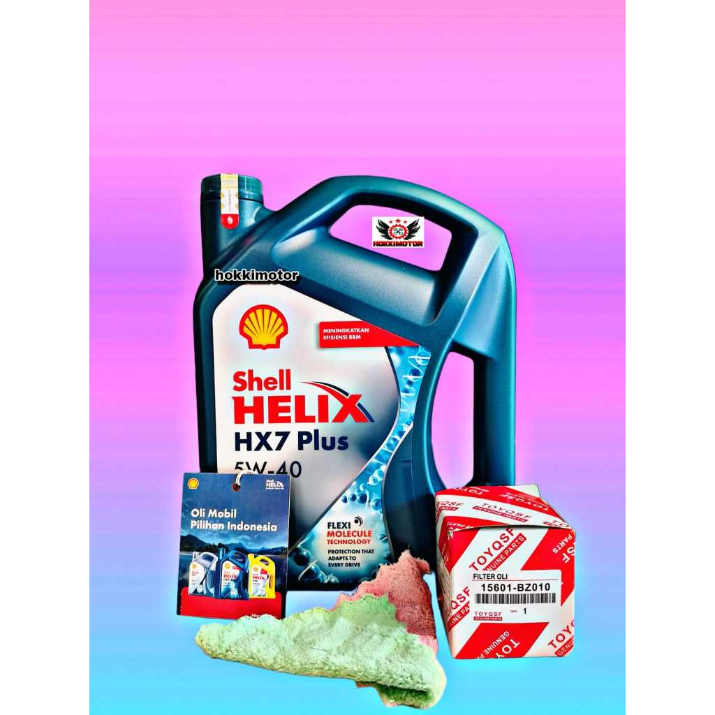 Jual [GRATIS FILTER OLI] PAKET Ganti Oli Mesin Shell Helix7 SAE 5W-40 4 ...