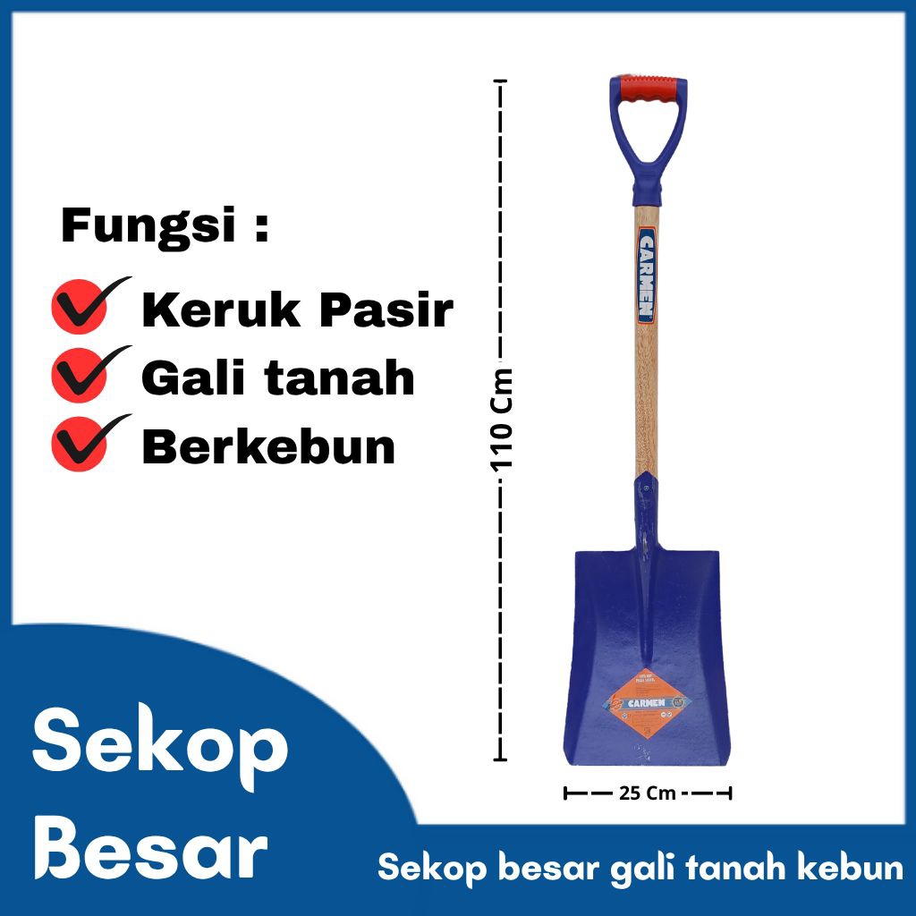 Jual Sekop rata pasir gali tanah berkebun besar CARMEN | Shopee Indonesia
