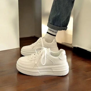 Sepatu Sneakers Wanita Putih Polos Korean Style