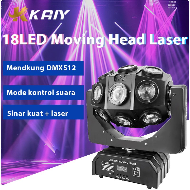 Jual 【READY】KAIY 18 LED Lampu Sorot Panggung Laser beam Lampu DM X512 ...