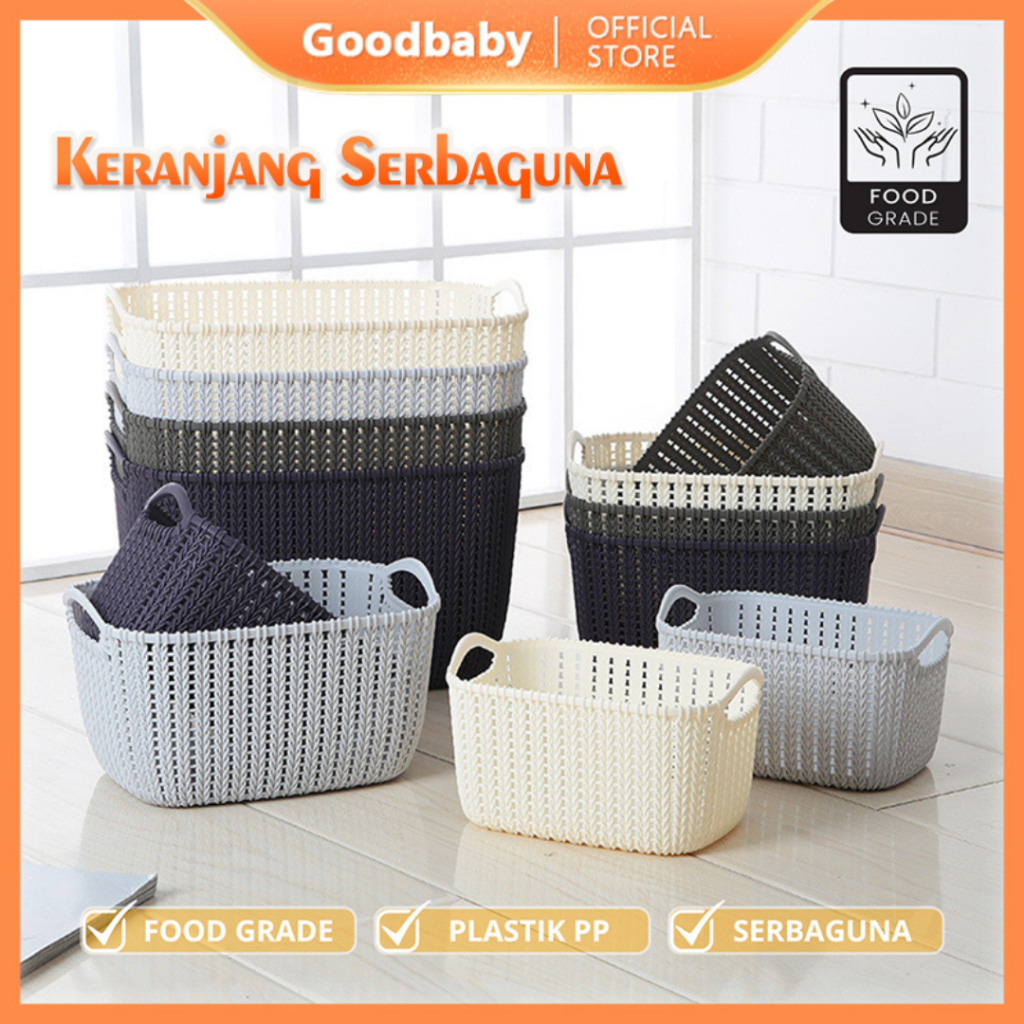 Jual Goodbaby - Keranjang Plastik Persegi Serbaguna - Keranjang Anyam ...