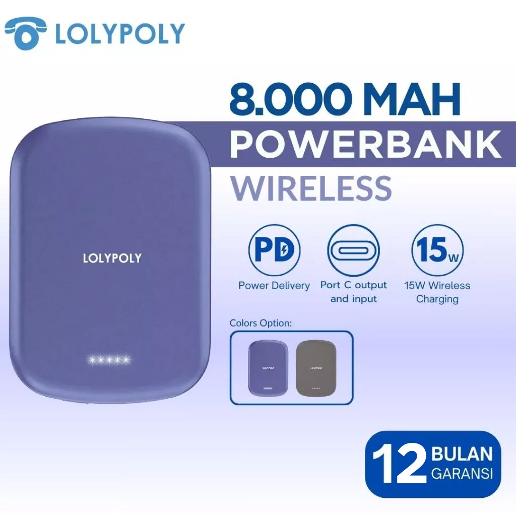 Jual Lolypoly Powerbank Magnet Wireless Charger Shopee