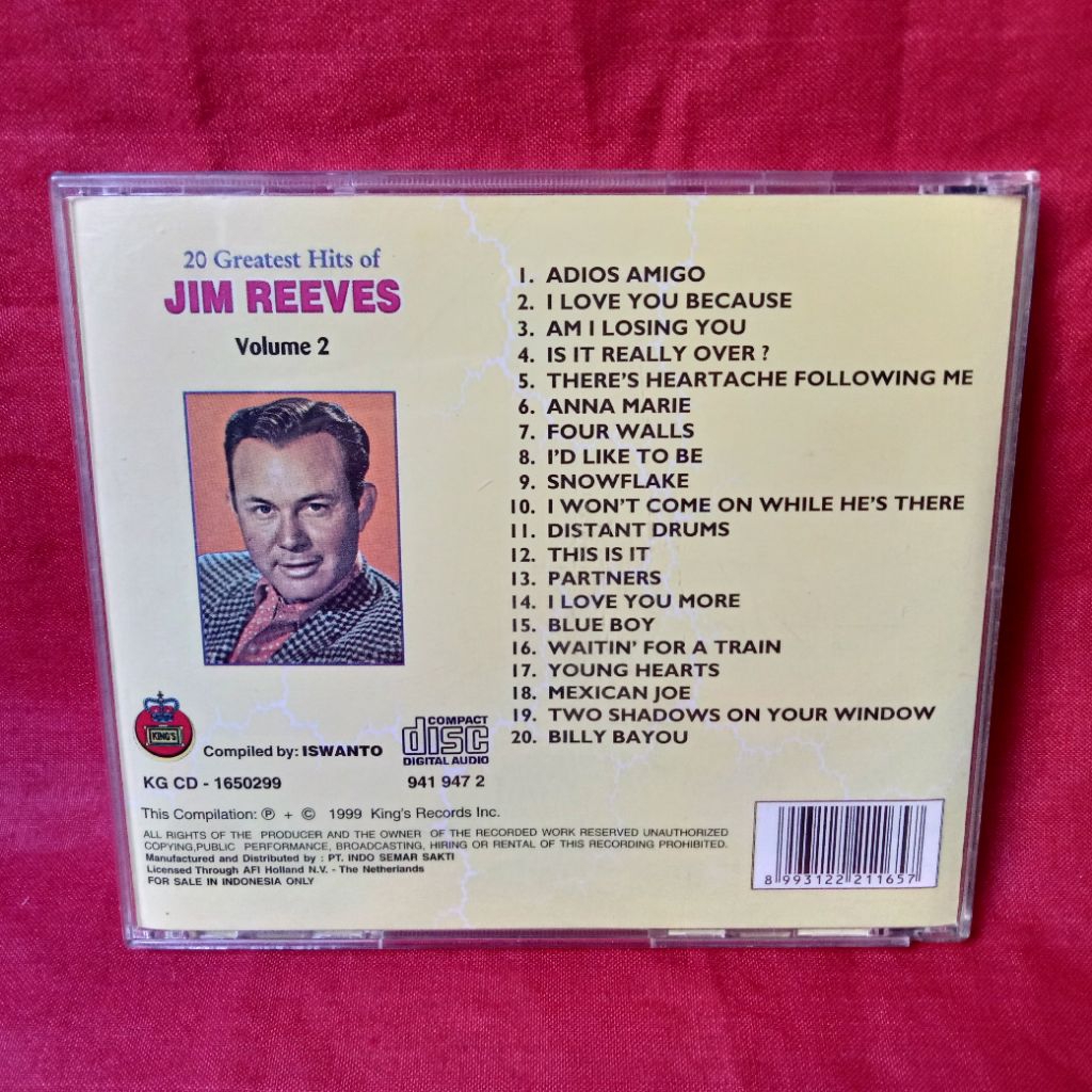 Jual CD 20 Greatest Hits Of Jim Reeves | Shopee Indonesia
