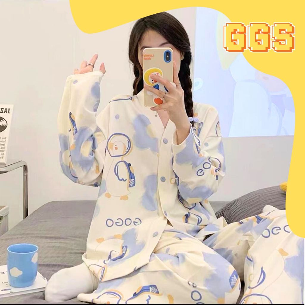 Jual GGS Baju Tidur Set Wanita Dewasa Remaja Setelan Piyama Perempuan ...