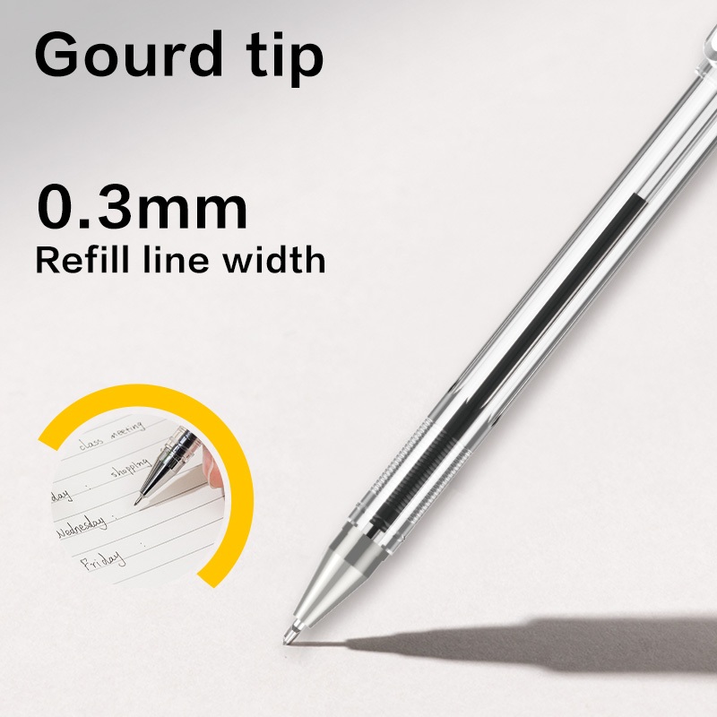 Deli Gel Pen / Pulpen Gel 0.3 mm Tinta Hitam Isi 1 pcs Penulisan Halus Hi-tech EG40 (2)