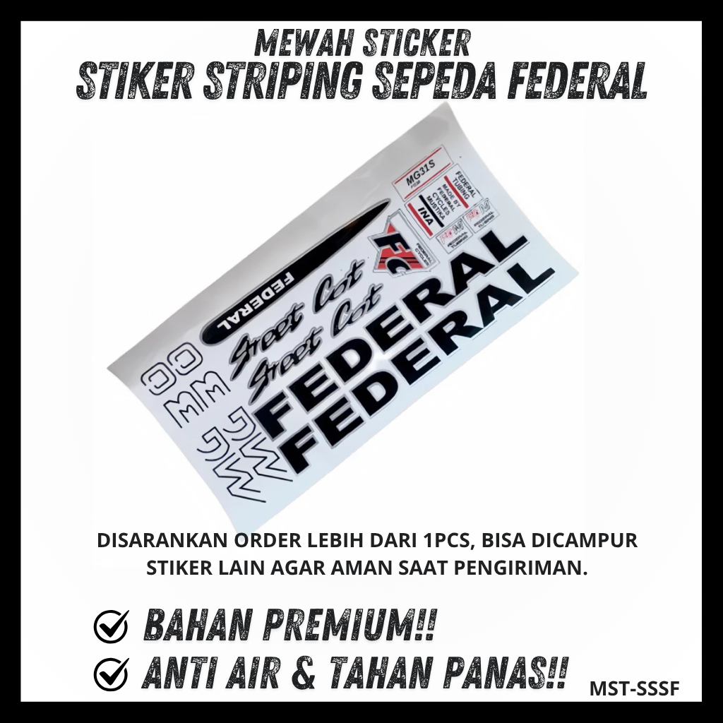 Jual Stiker Sepeda Federal Street Cat Sticker Striping | Shopee Indonesia