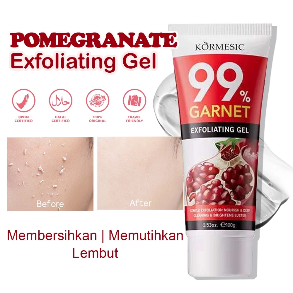 Pomegranate Exfoliating Gel Kormesic 100gr Bpom Mencerahkan Membersihkan Pori pori Besar | AutoStock